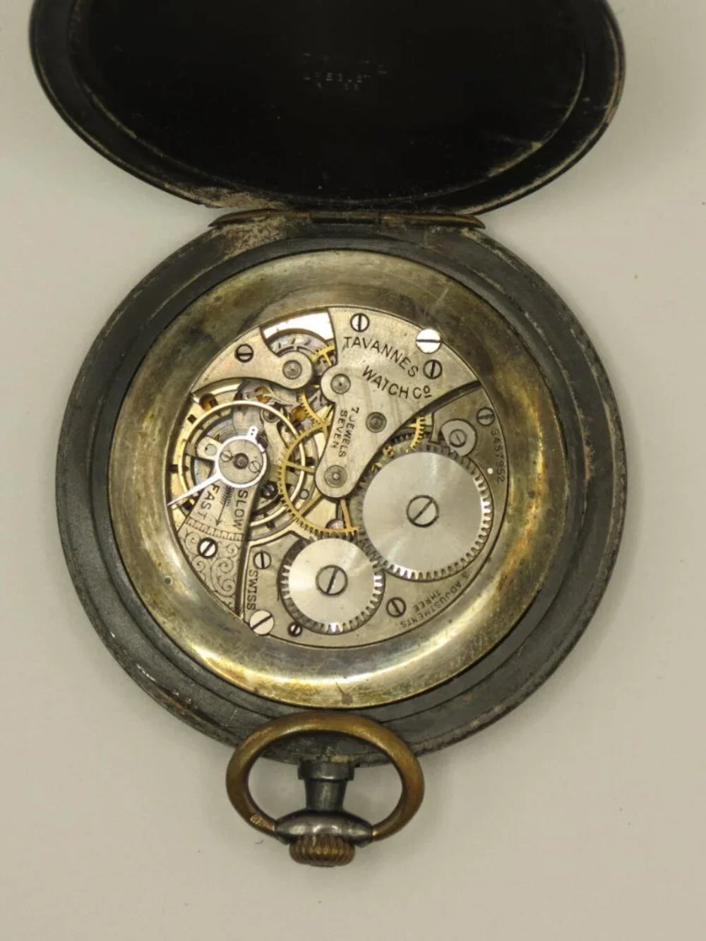 Antique Tavannes Pocket Watch 1910-1930 Sunburst Face Non-Working